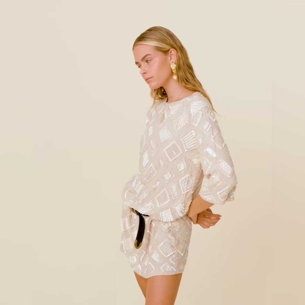 Spell LIGHT OF MOON SEQUIN TUNIC DRESS